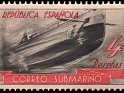 Spain - 1938 - Mail - 4 Ptas - Multicolor - Spain, E-Submarine - Edifil 781A - Submarine B-2 - 0